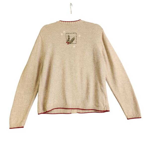 Croft & Barrow Womens Vintage Christmas Ice Skating Sweater Size Large Grandma - Picture 5 of 10